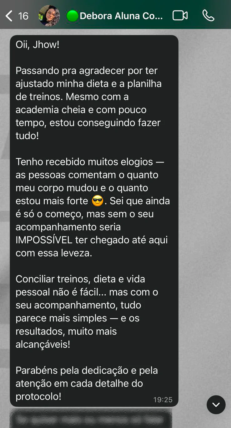 Depoimento da aluna Debora