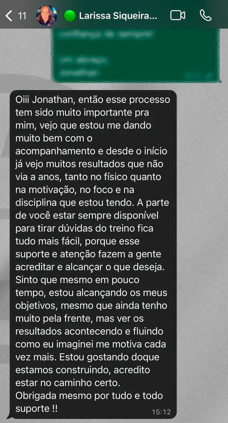 Depoimento da aluna Larissa
