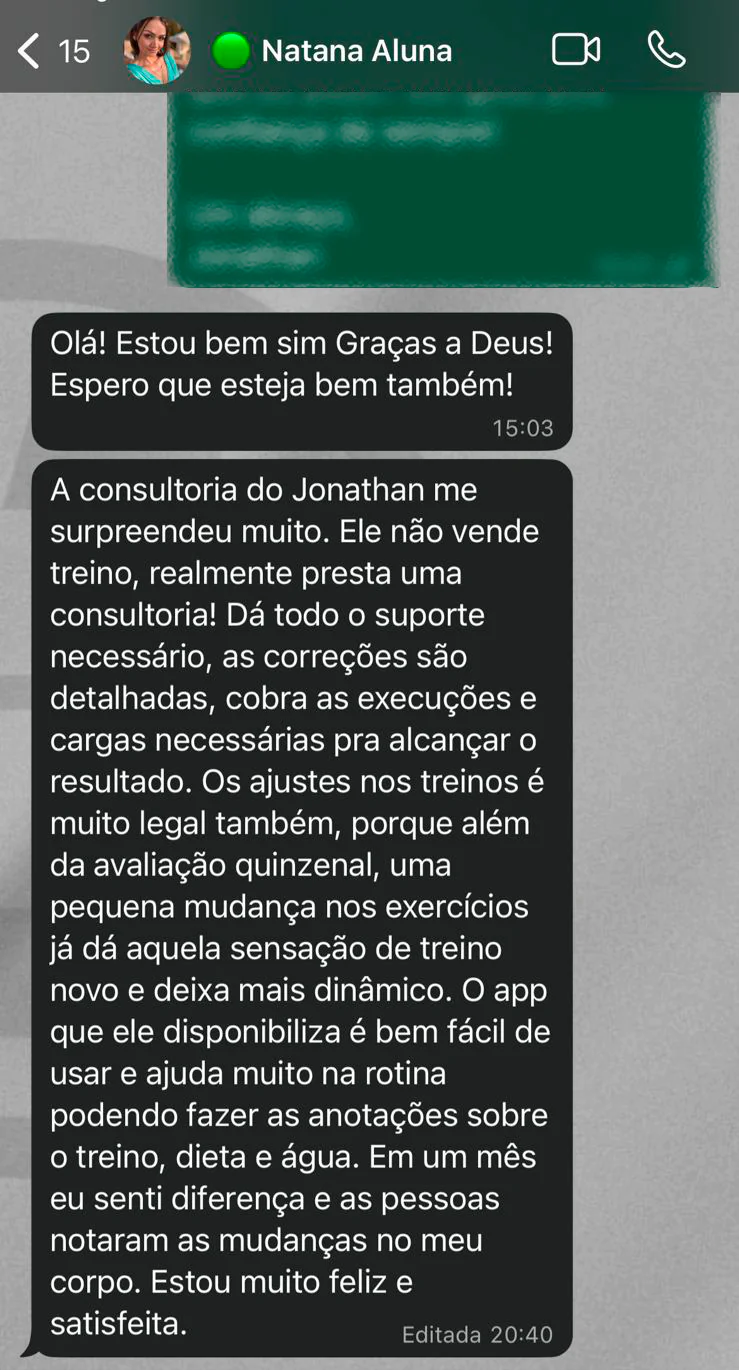 Depoimento da aluna Natana